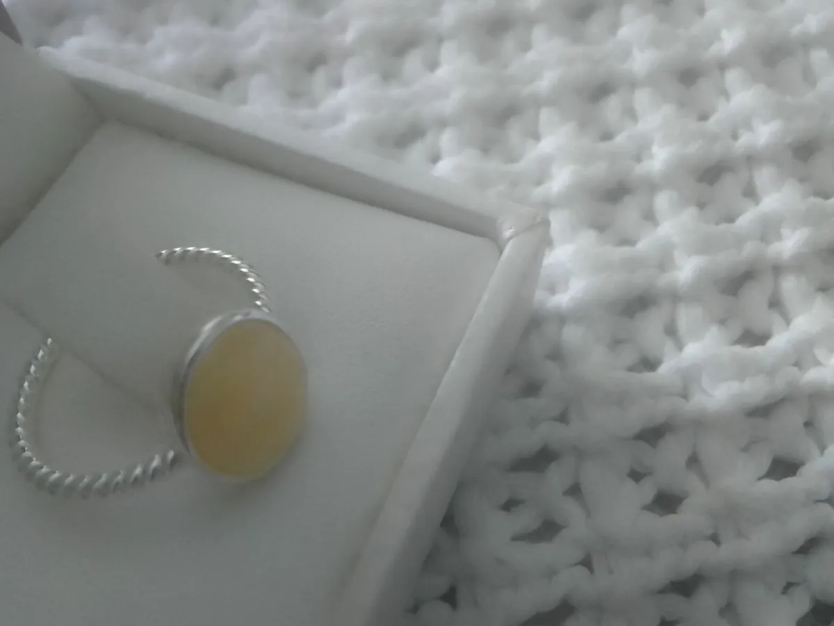 STERLING SILVER BUTTERSCOTCH AMBER RING SIZE M - Image 3