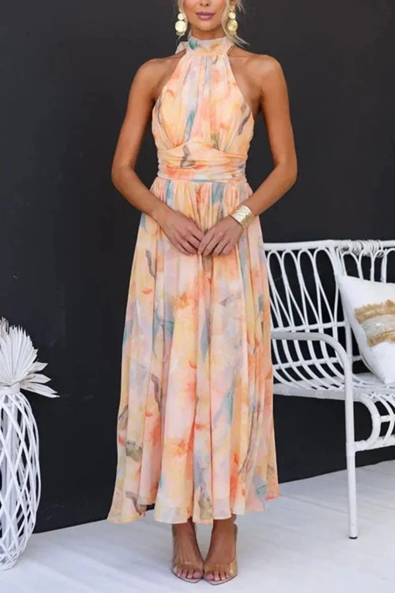 HALTER NECK MAXI DRESS | OPEN BACK - Image 2