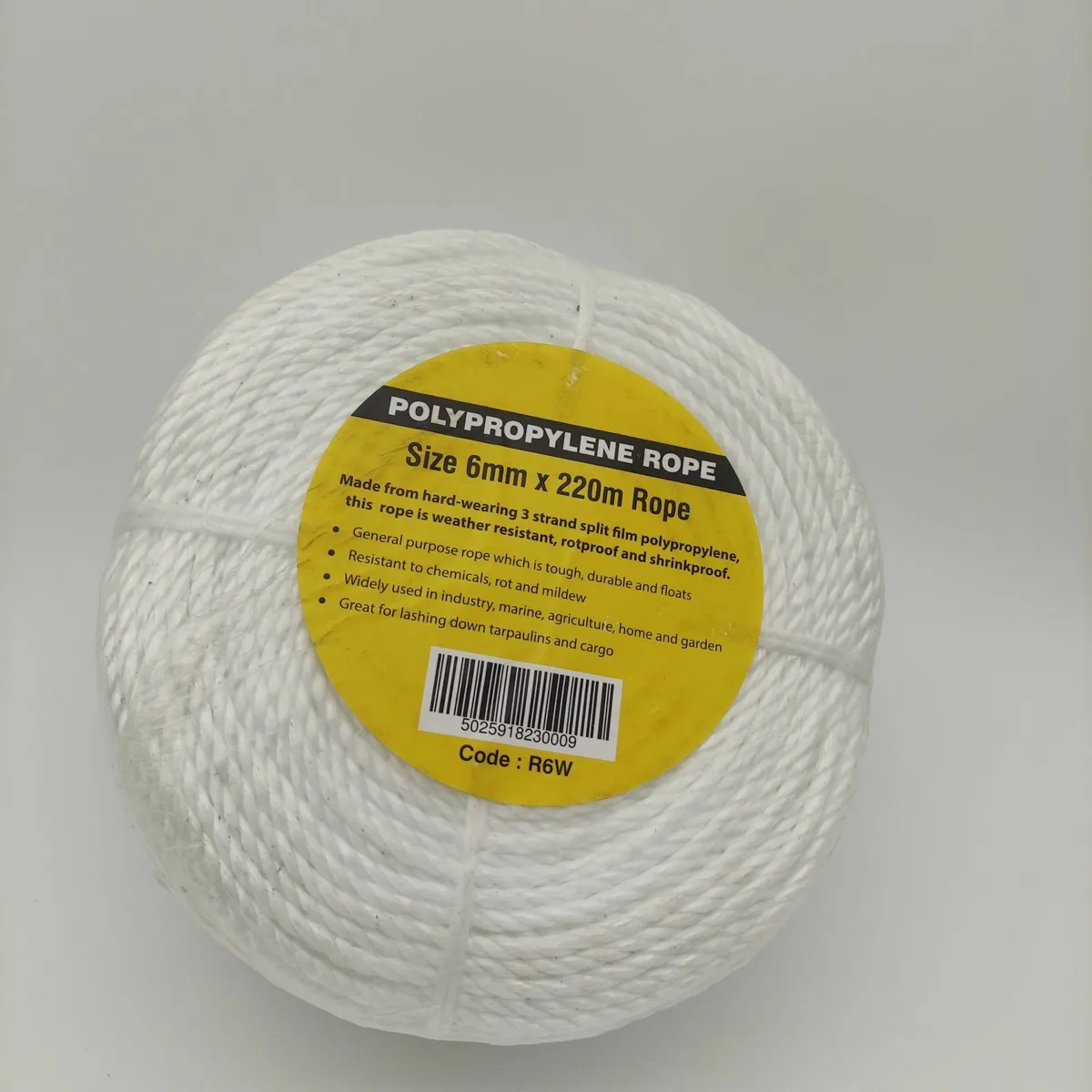 General purpose poly rope - 6mm / 220m - White - Image 3