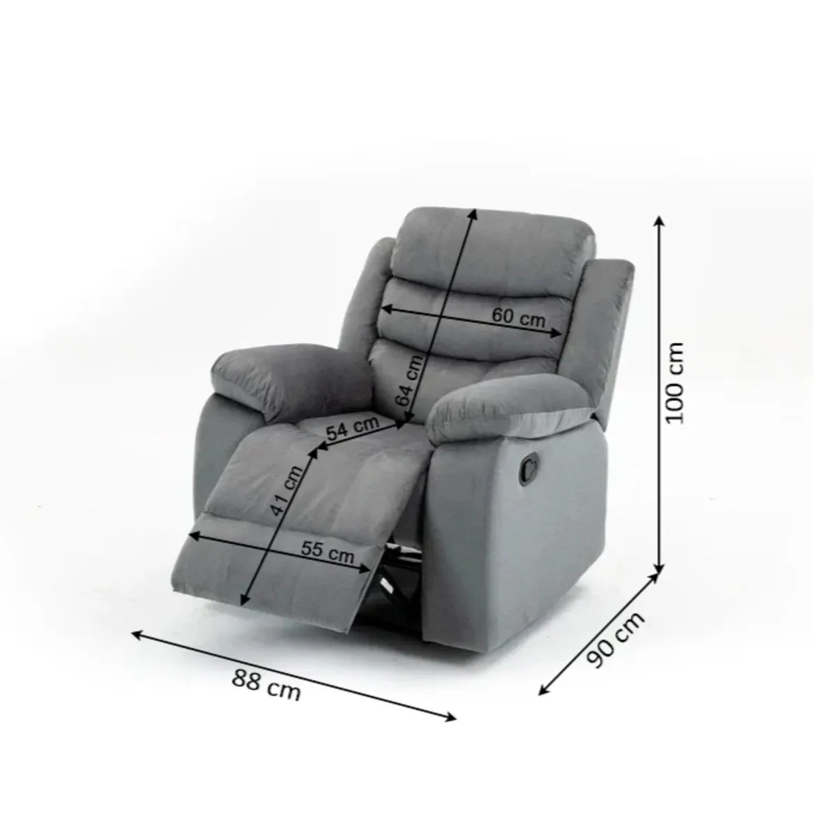 Light Brown Fabric Recliner Sofa – 1 Seater - Image 3