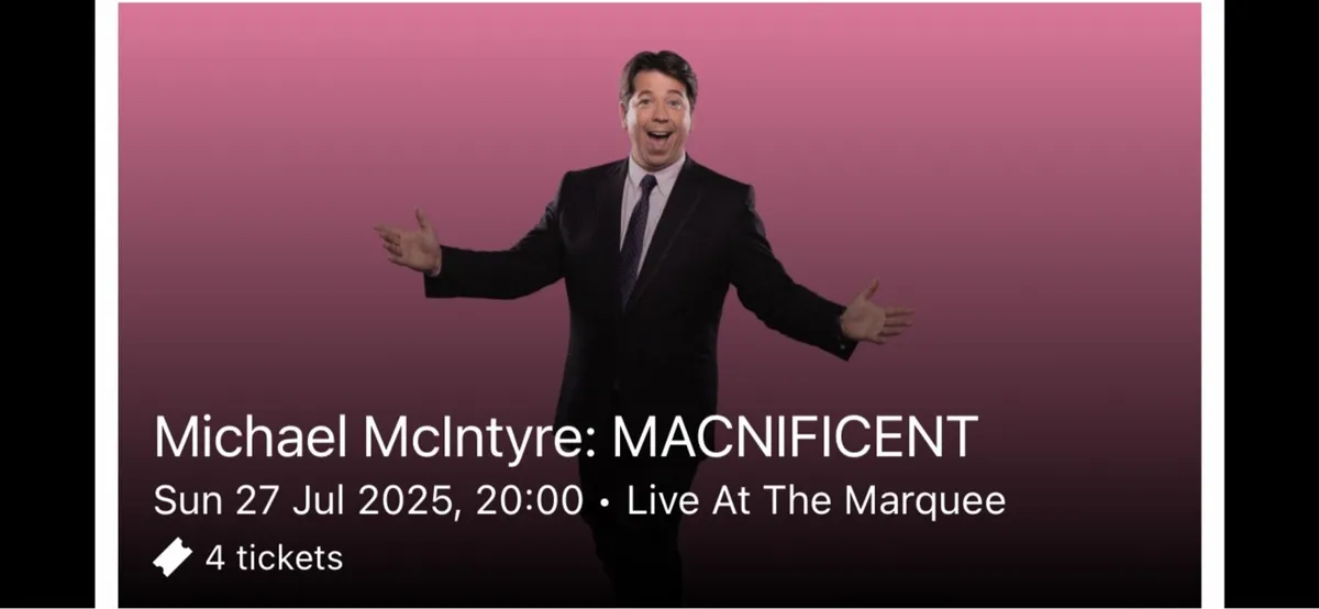 4 x Michael McIntyre tickets