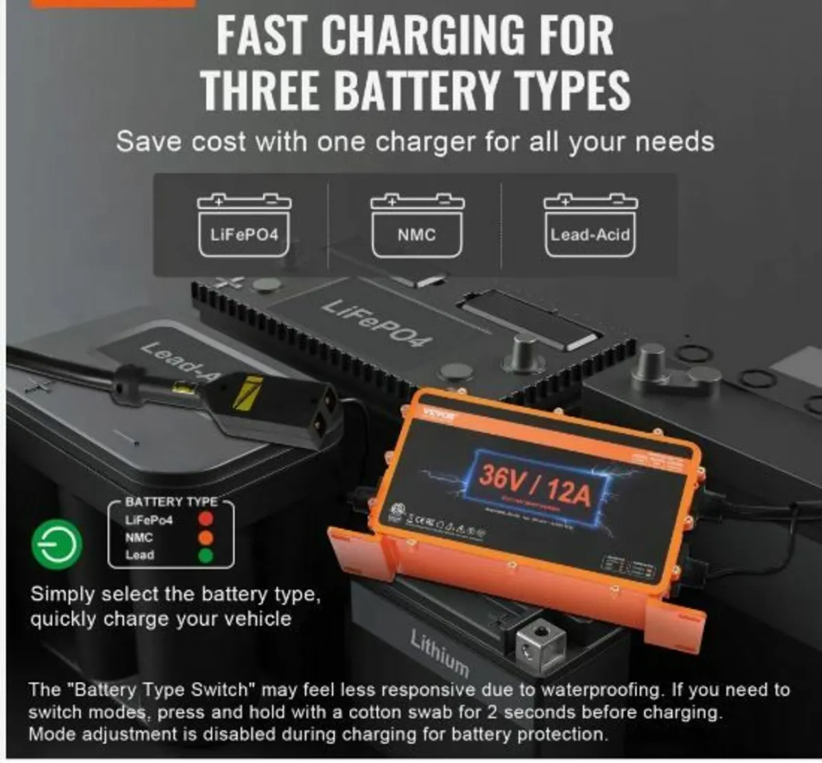36 Volt 12 AMP Golf Cart Smart Battery Charger - Image 3