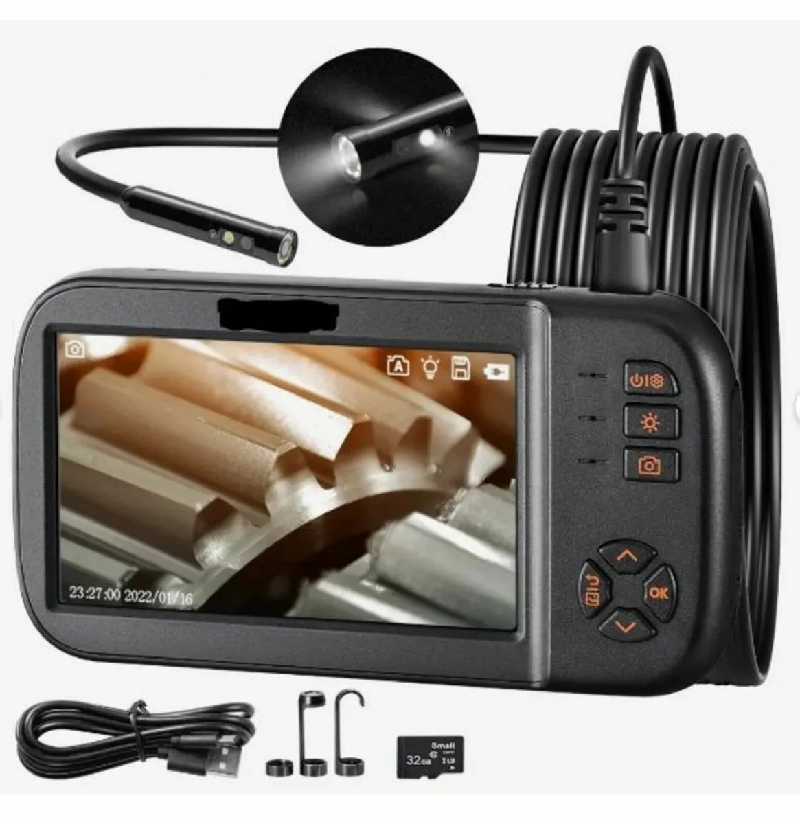 Triple Lens Endoscope Camera, 4.5" IPS Screen - Image 1