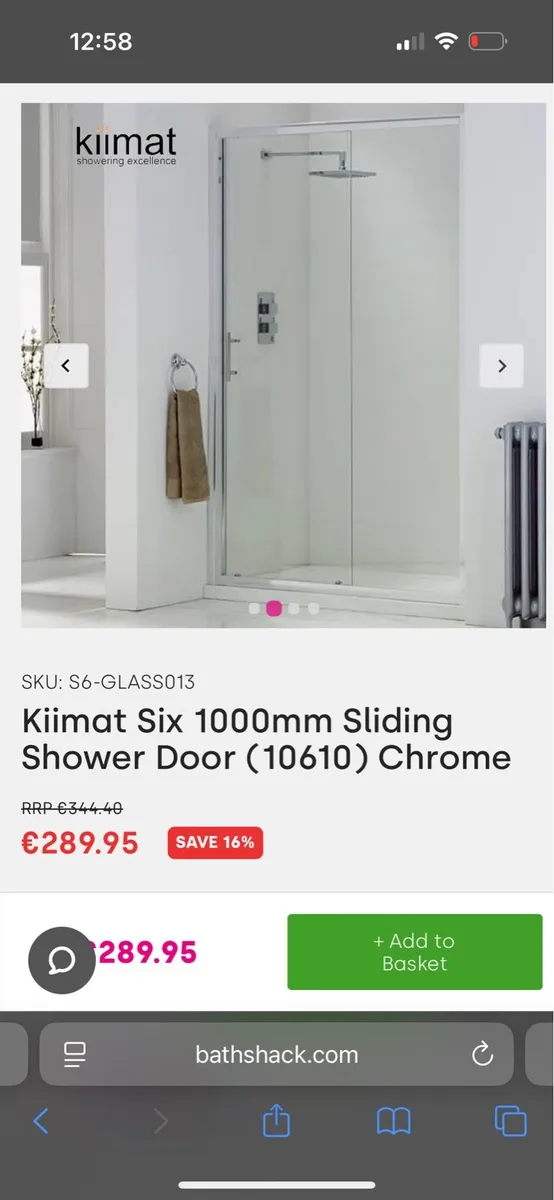 Sliding shower door (new) - Image 1