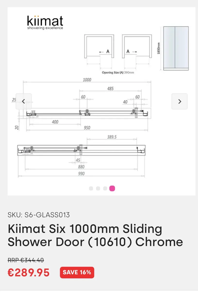 Sliding shower door (new) - Image 2