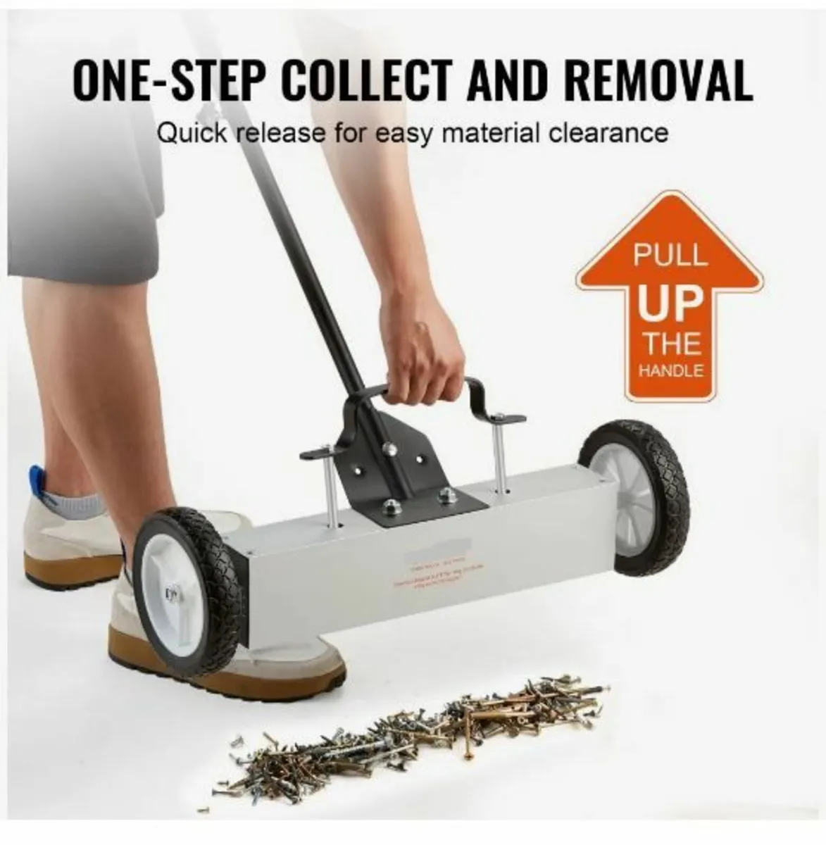 45Lbs Rolling Magnetic Sweeper with Wheels - Image 3