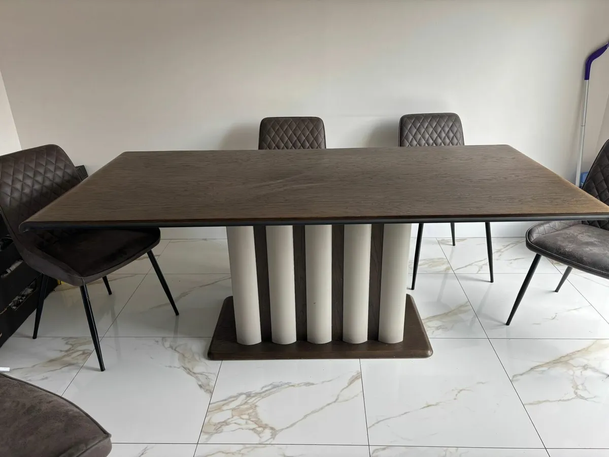 6 piece chocolate Brown table and chairs - Image 1