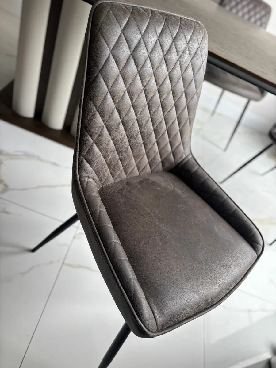 6 piece chocolate Brown table and chairs - Image 2