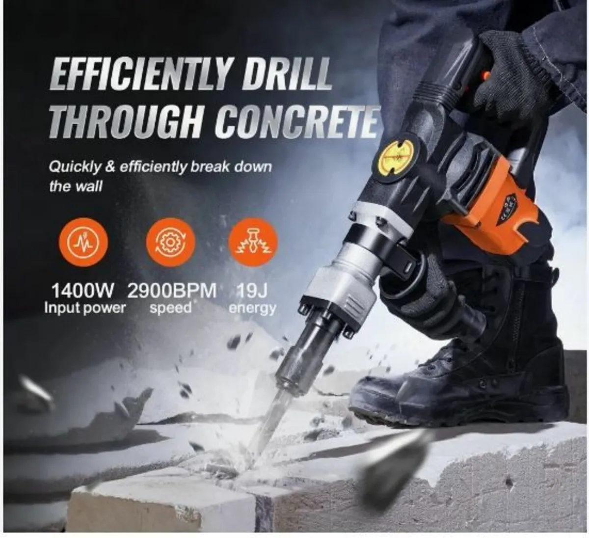 Demolition Jack Hammer Concrete Breaker 1600W - Image 2