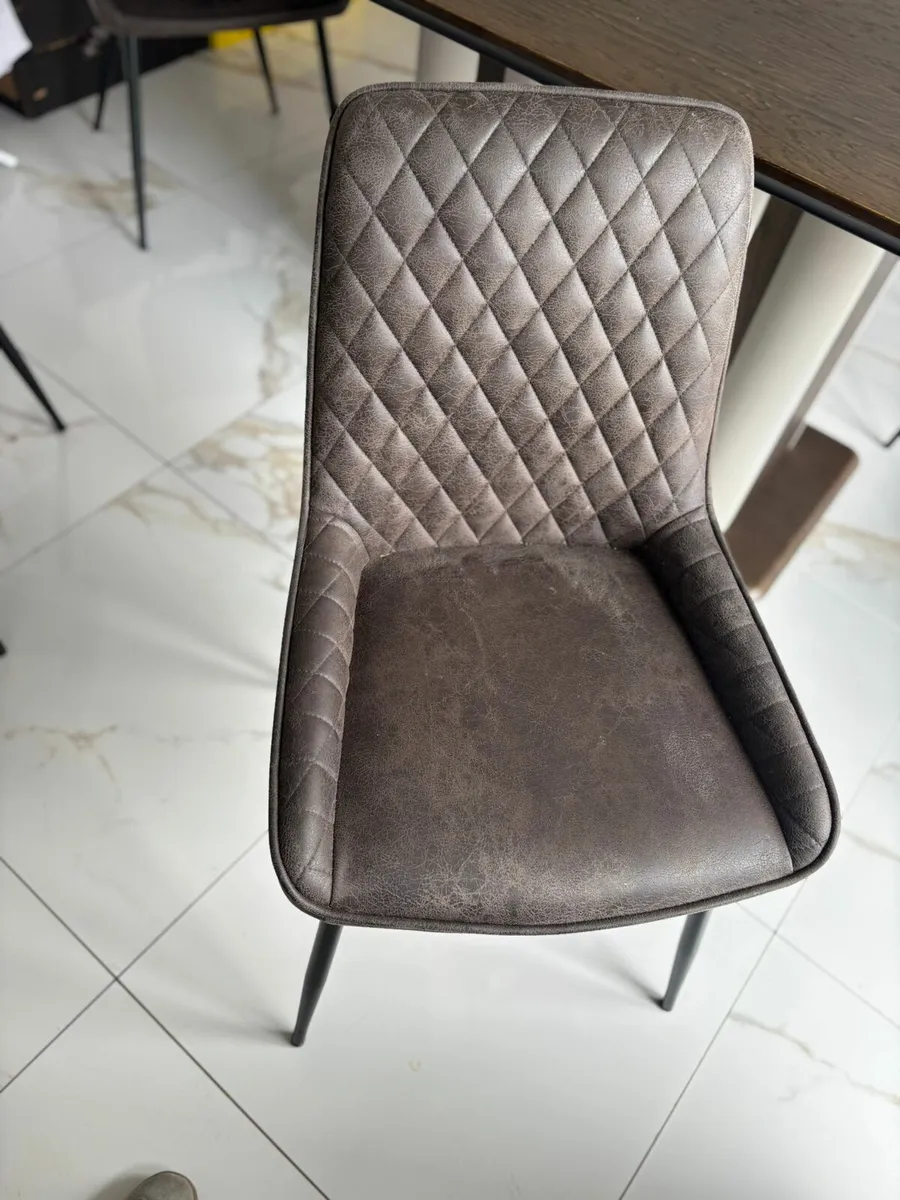 6 piece chocolate Brown table and chairs - Image 4