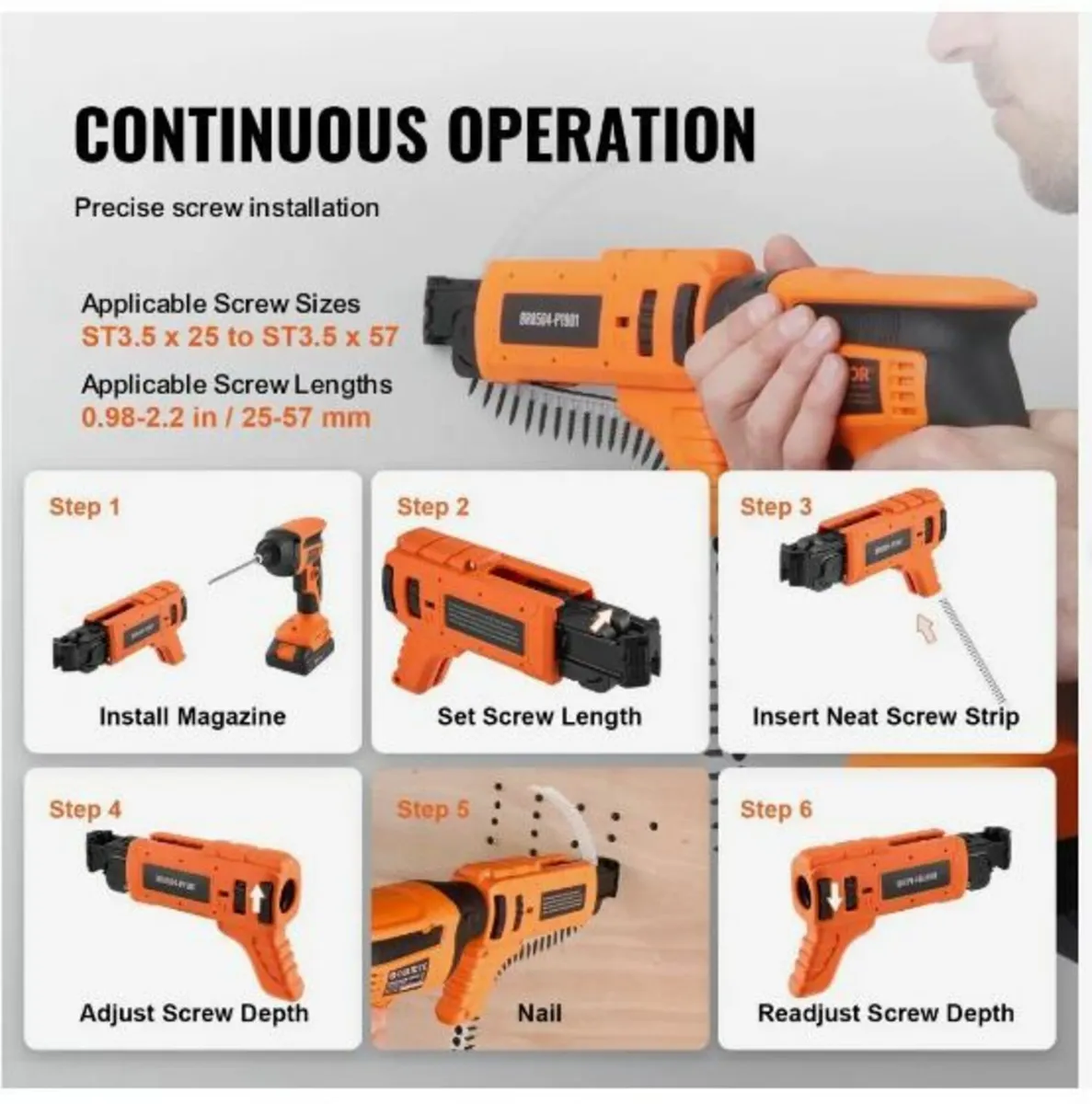 Drywall Screw Gun Auto-Feed, 20V Max - Image 4