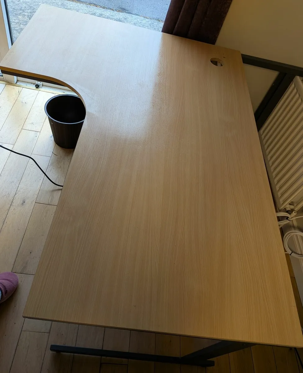 Left Handed Beech Office Desk W1524 xD1156 xH736mm - Image 3