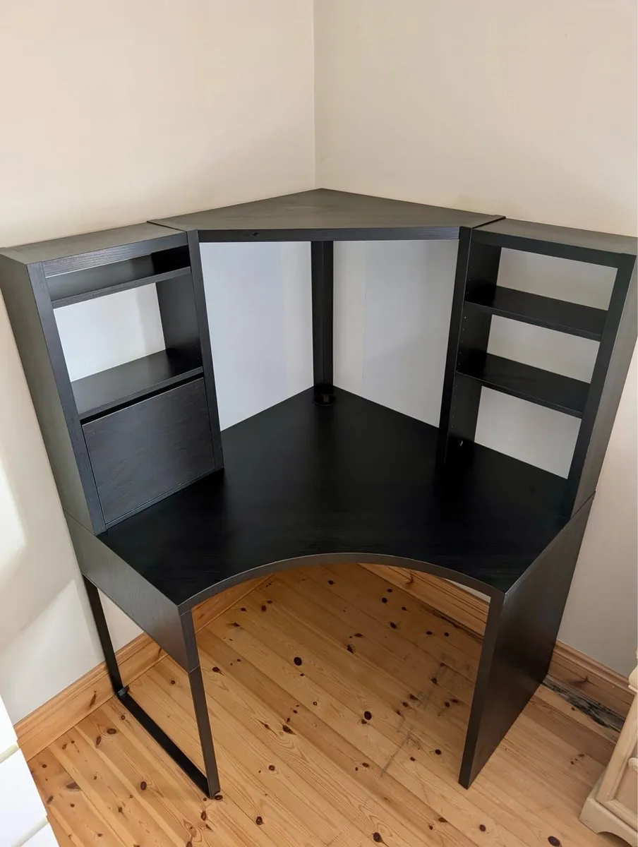 Black IKEA Corner Desk/Work Station - Image 1
