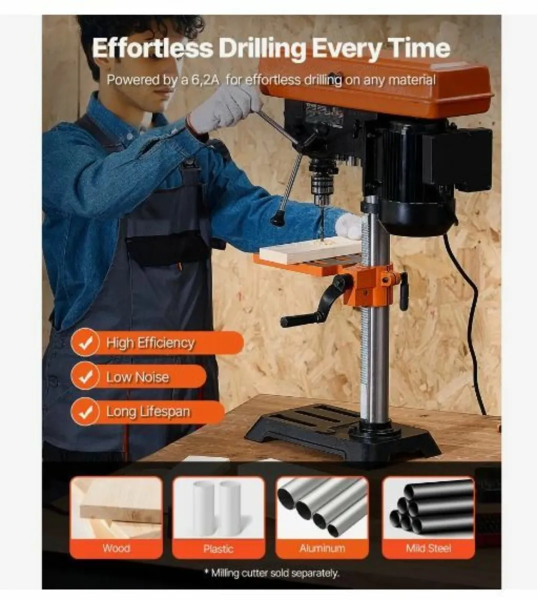 Bench Drill 254mm 10-inch, 6.2A Induction Motor - Image 2