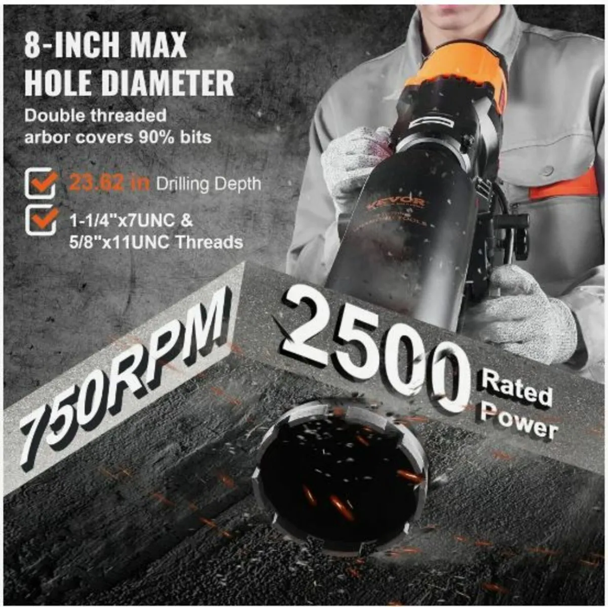 Wet&Dry Diamond Core Drill Machine Concrete Core - Image 3