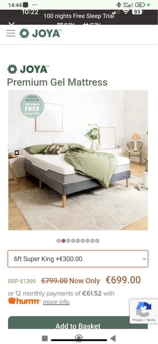1.8M Super king size bed and mattress - Image 2