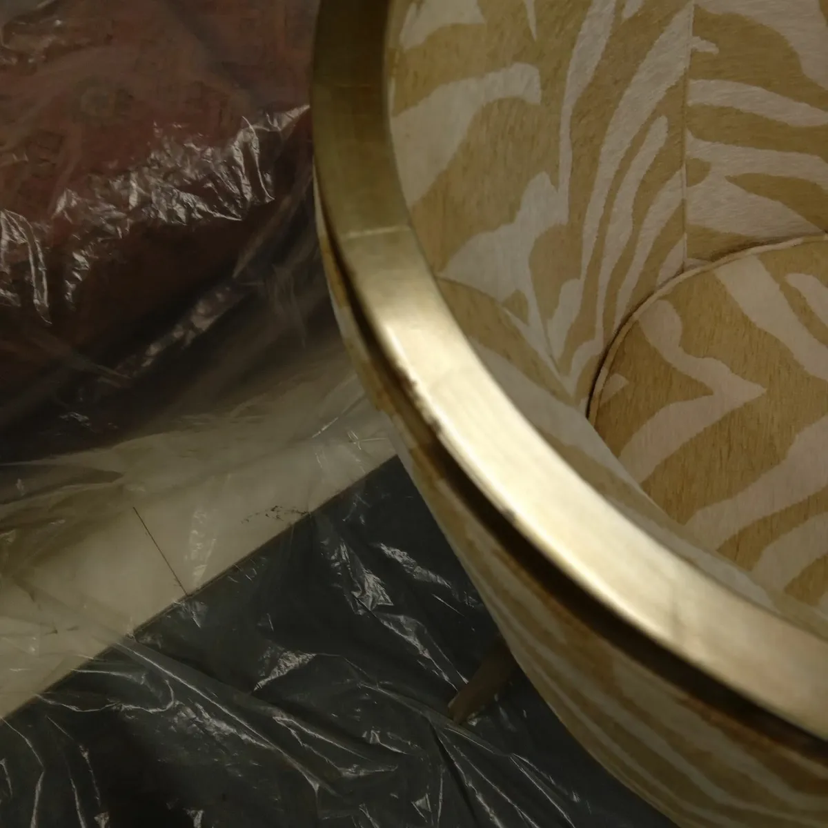 Armchair Silver leaf w/zebra fabric - Image 3