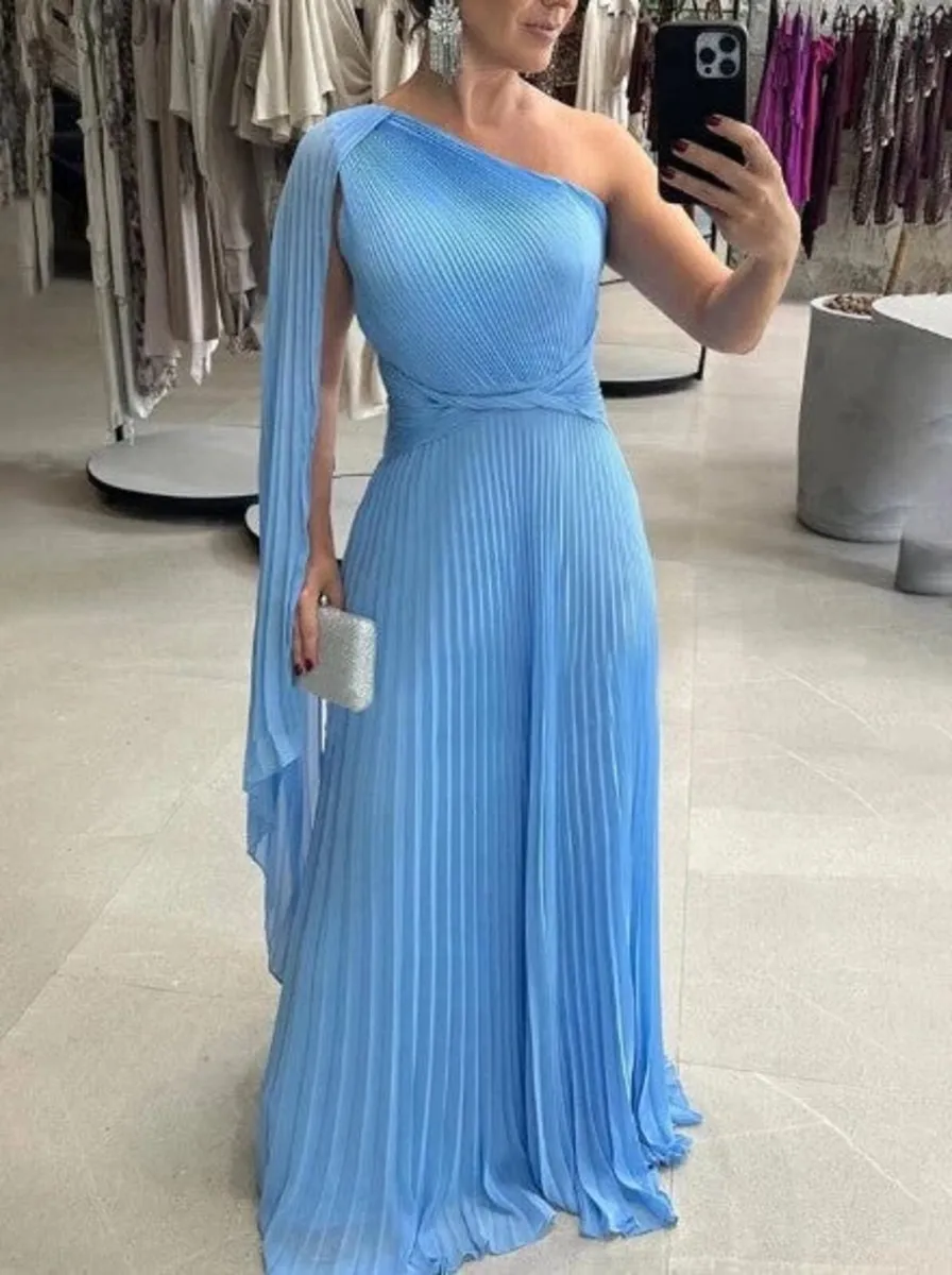 DALILA - OFF-SHOULDER PLEATED MAXI DRESS