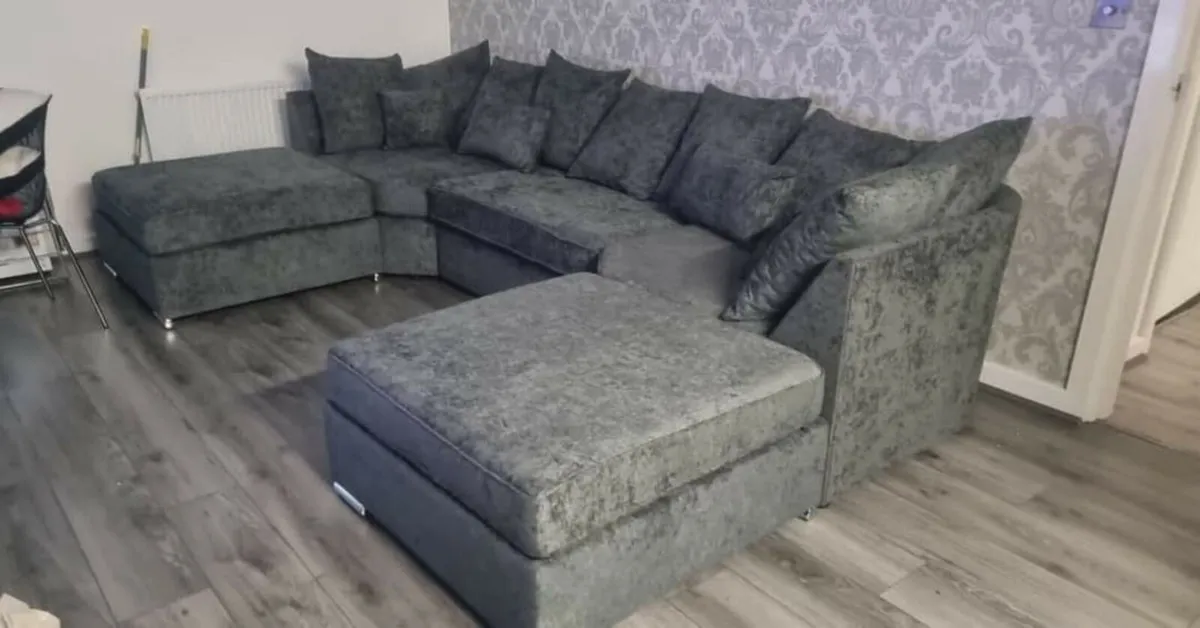 "Easton Scatterback U Shaped Fabric Sofa" - Image 3