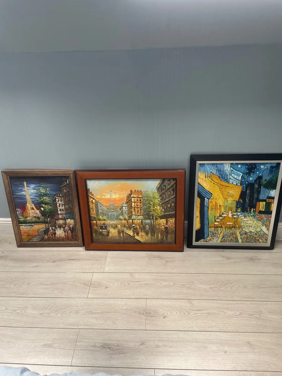 Stunning oil painted French scenes from 110 euro - Image 1