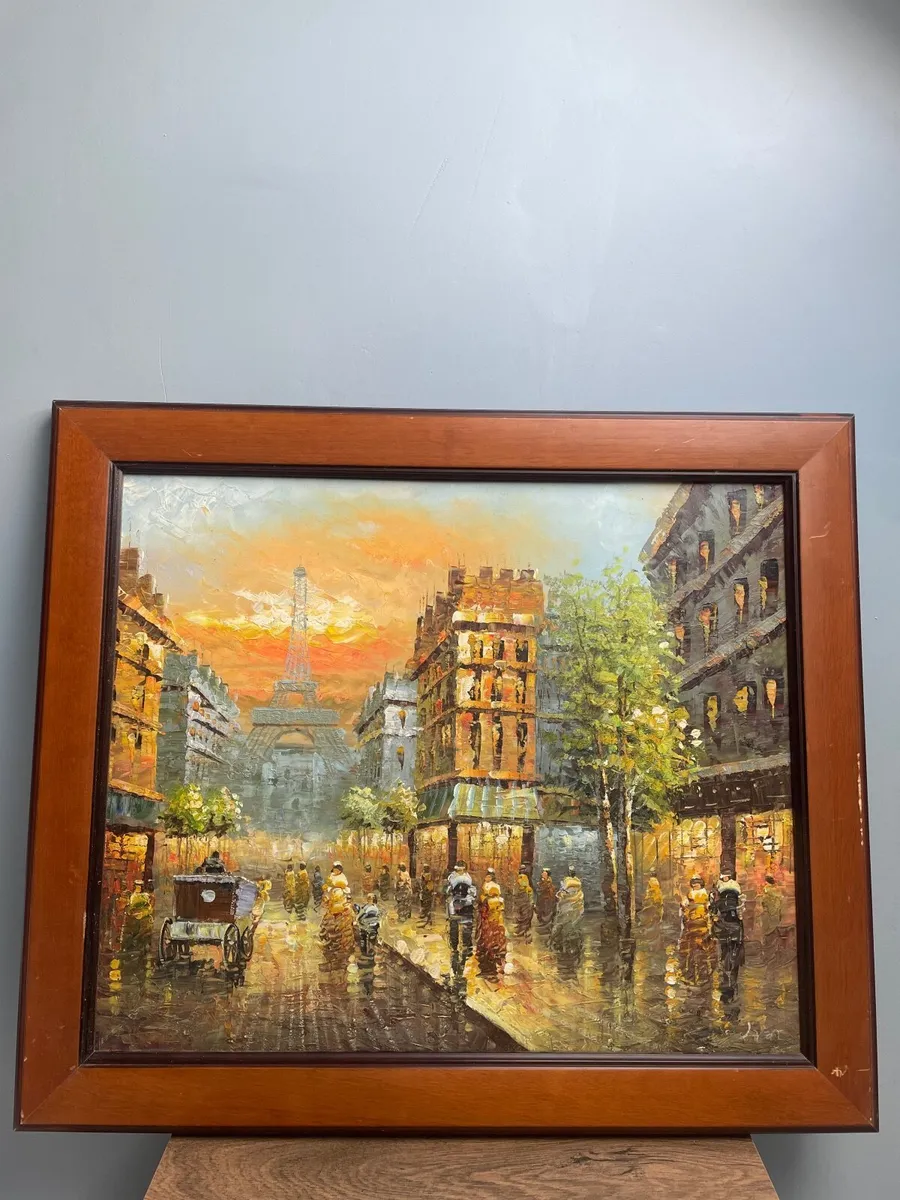 Stunning oil painted French scenes from 110 euro - Image 2