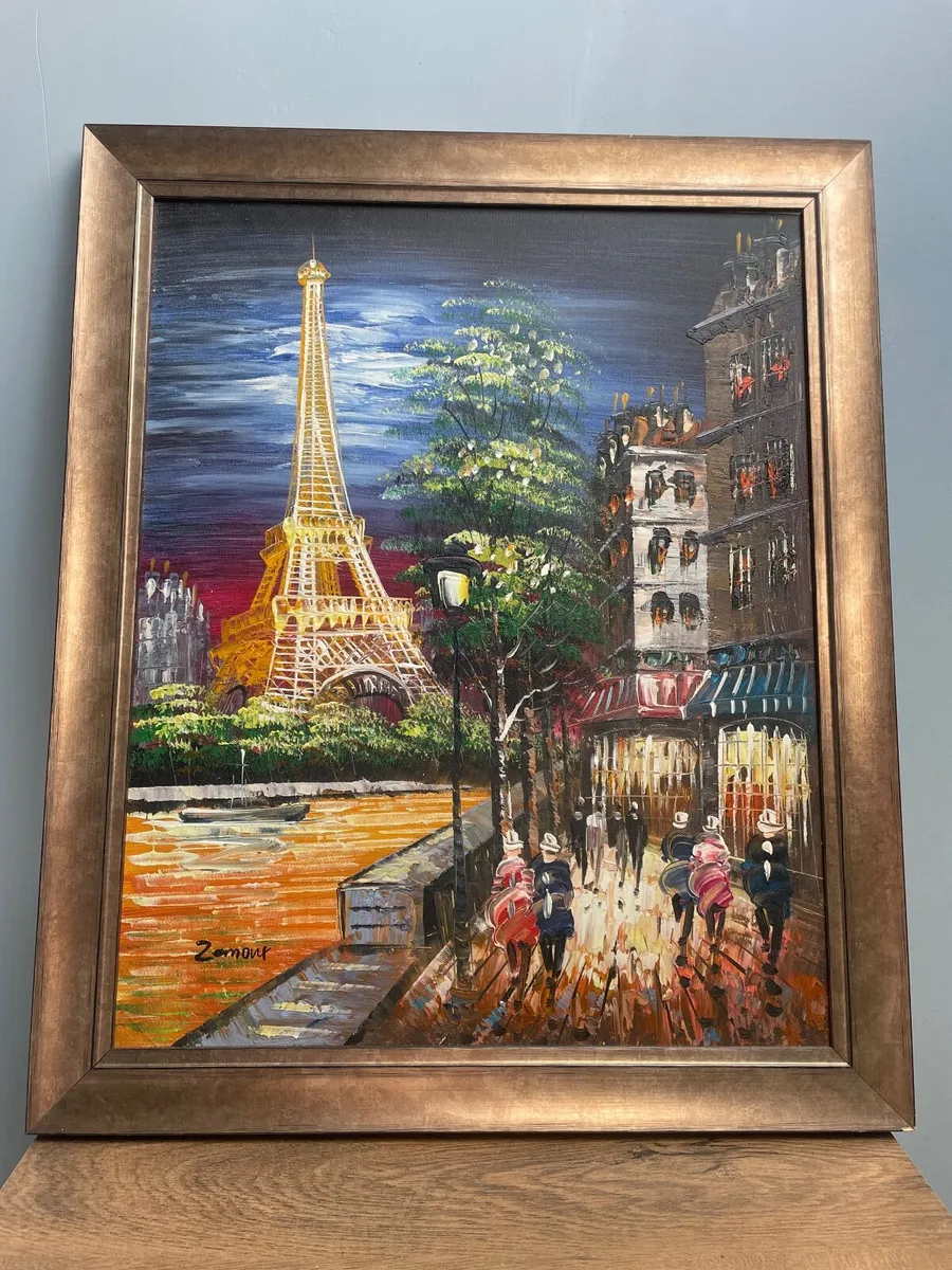 Stunning oil painted French scenes from 110 euro - Image 4