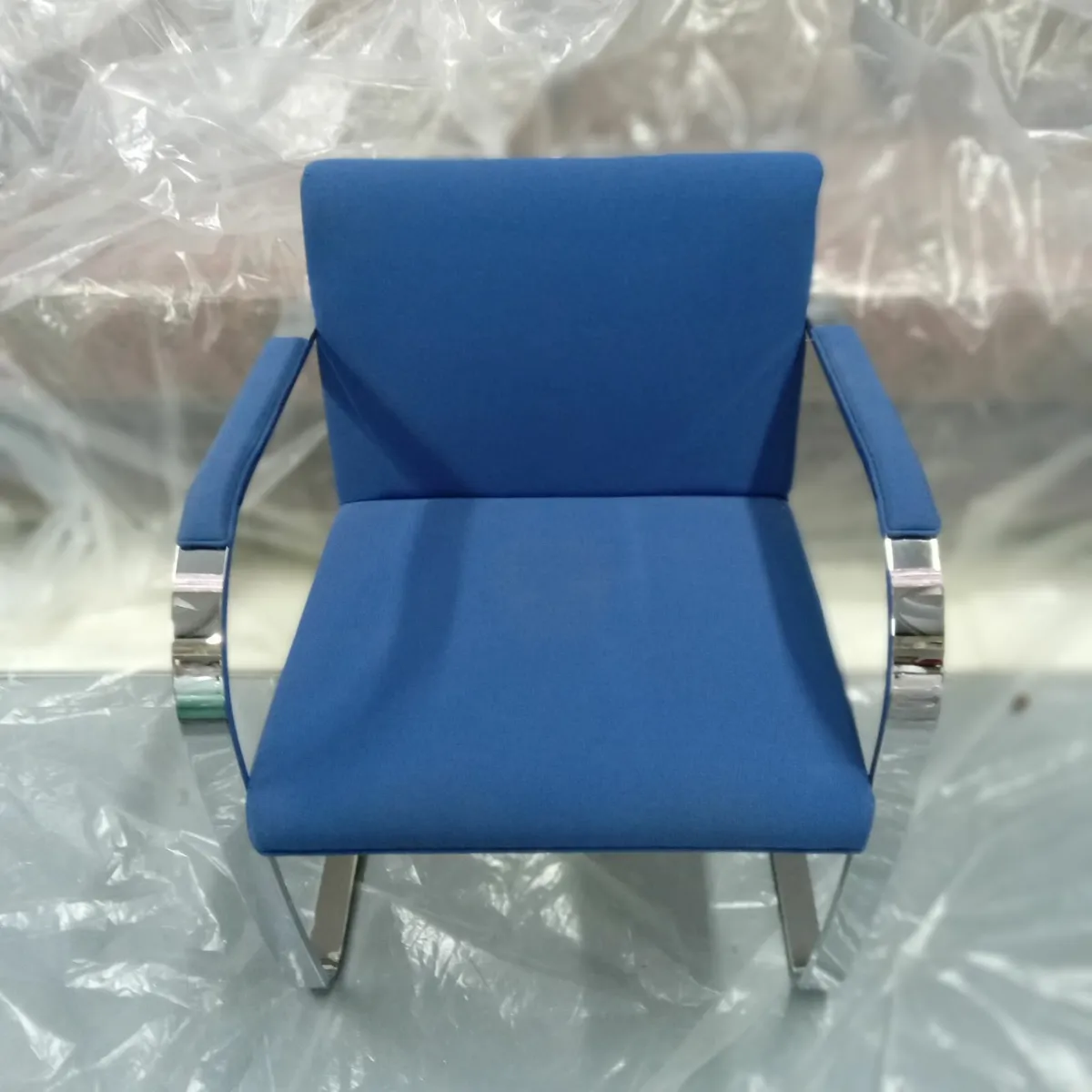 Armchair Chrome Fabric Blue (2 available) - Image 1