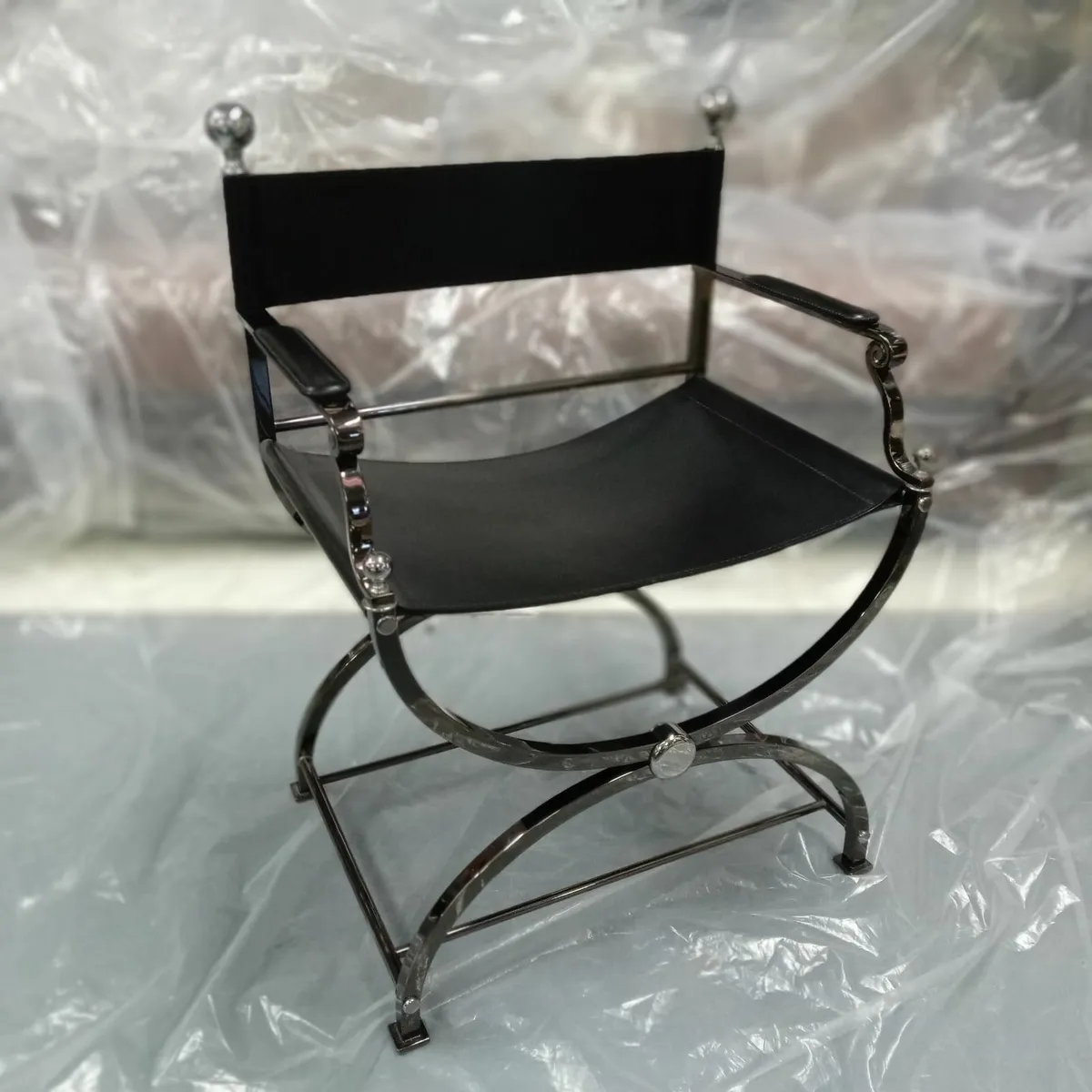 Armchair Black Nickel & Chrome (2 available) - Image 1