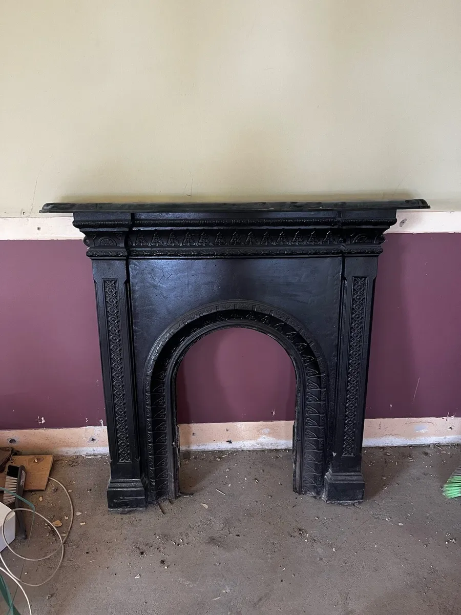 Antique cast iron fireplace - Image 2