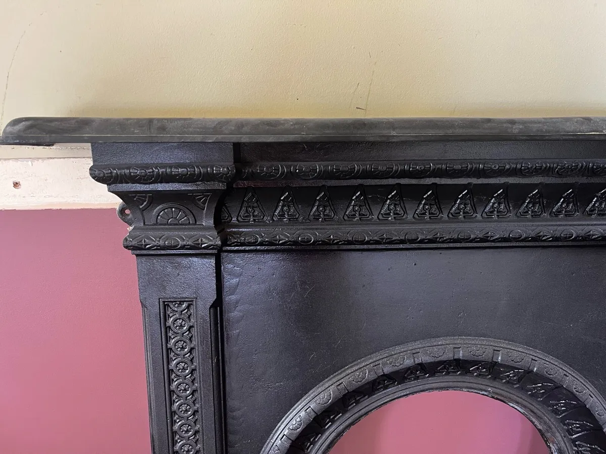 Antique cast iron fireplace - Image 3