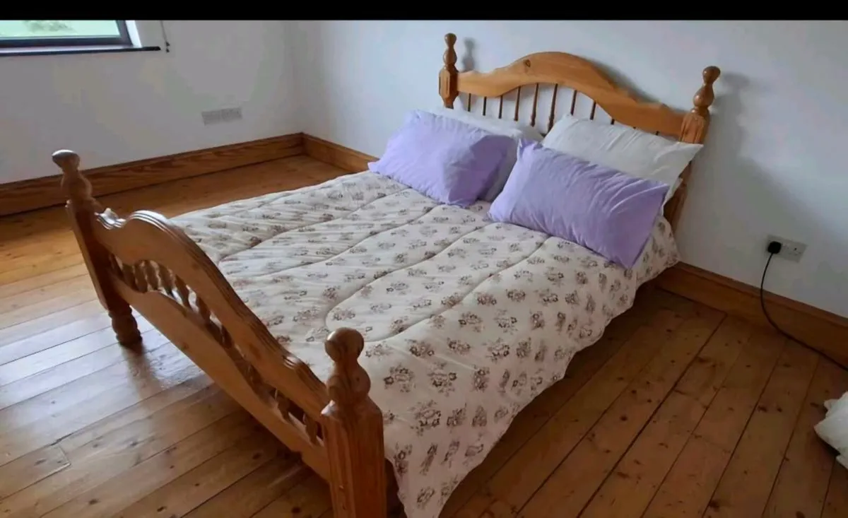 Pine double bed..mattress extra - Image 1