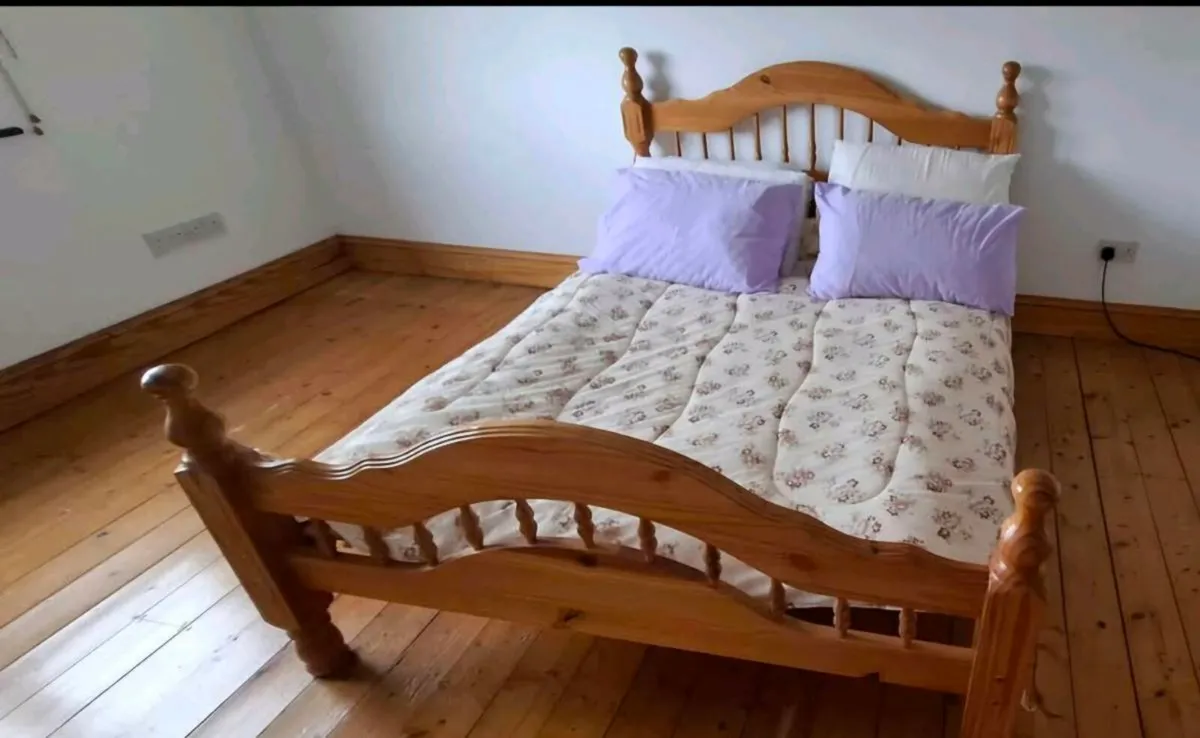 Pine double bed..mattress extra - Image 2