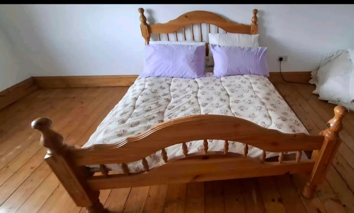 Pine double bed..mattress extra - Image 3