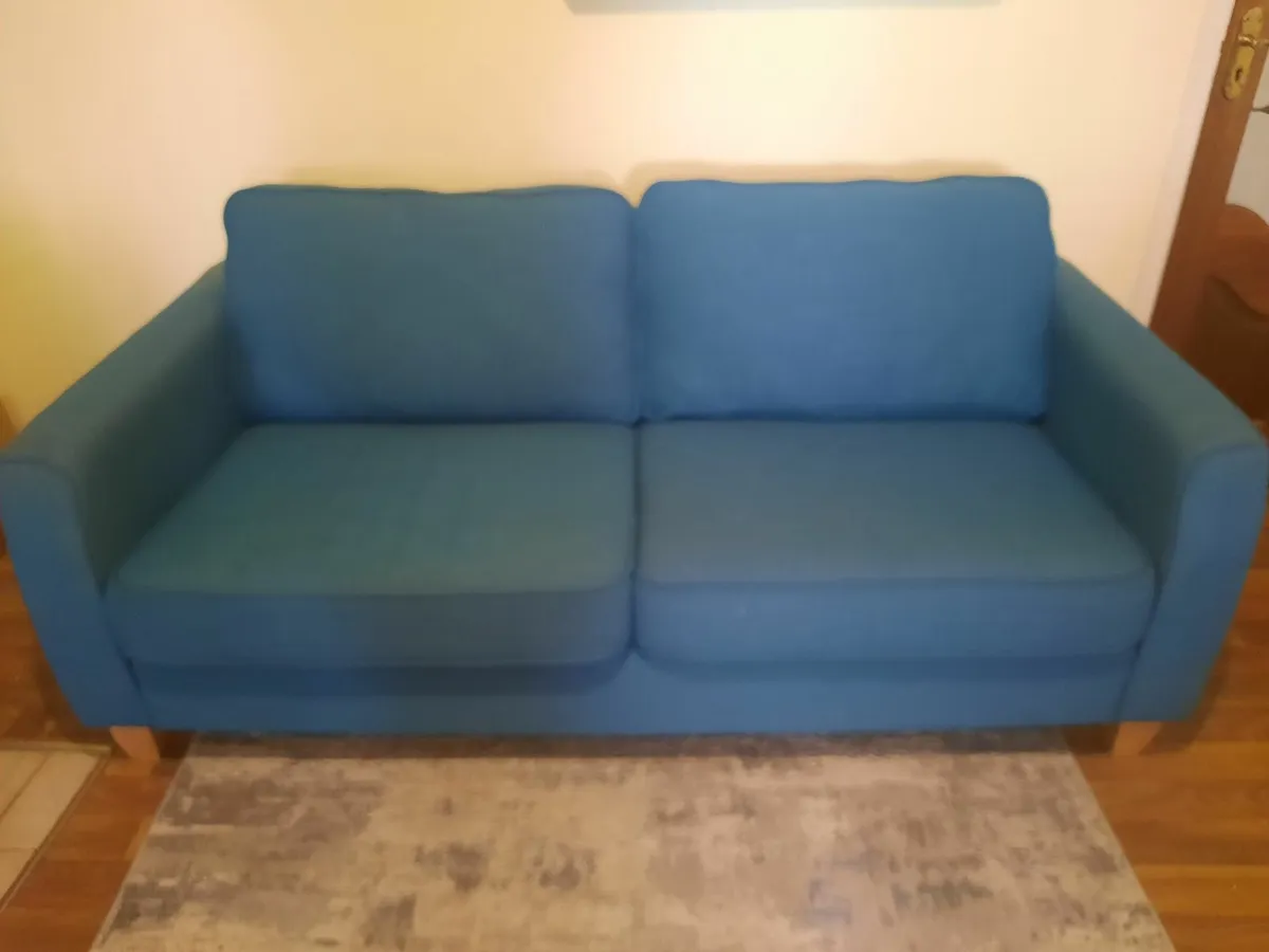 Teal 3 seater sofa - Image 1