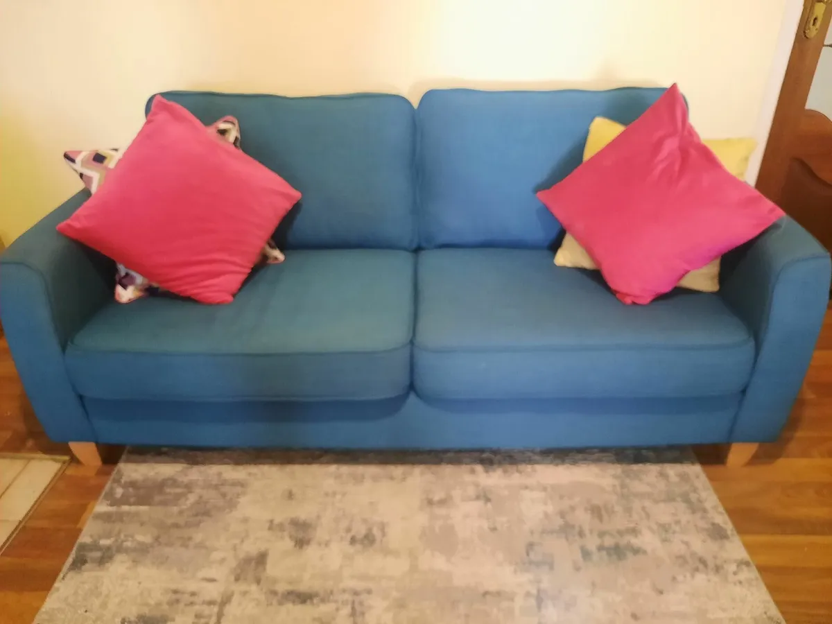 Teal 3 seater sofa - Image 2