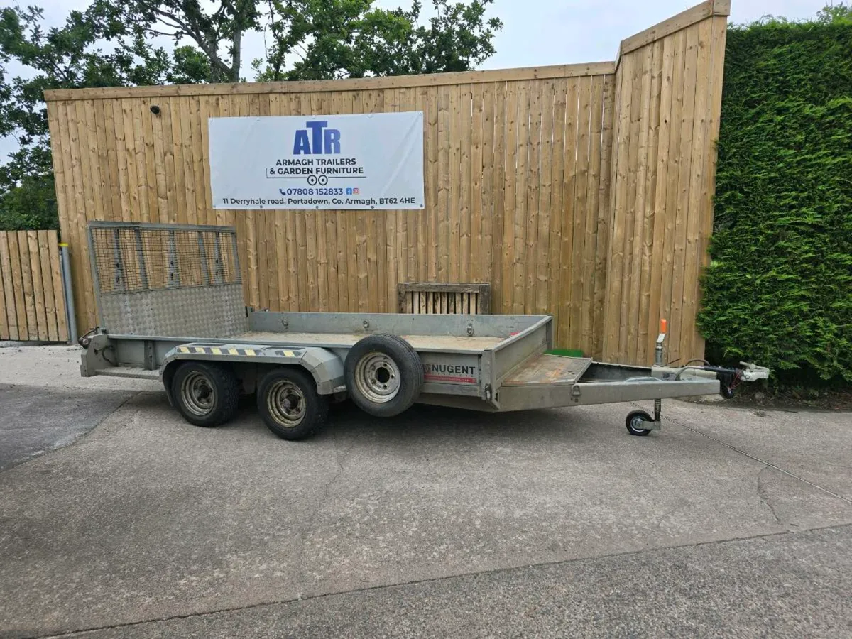 Nugent 12x6ft 3.5ton plant trailer jcb digger - Image 1