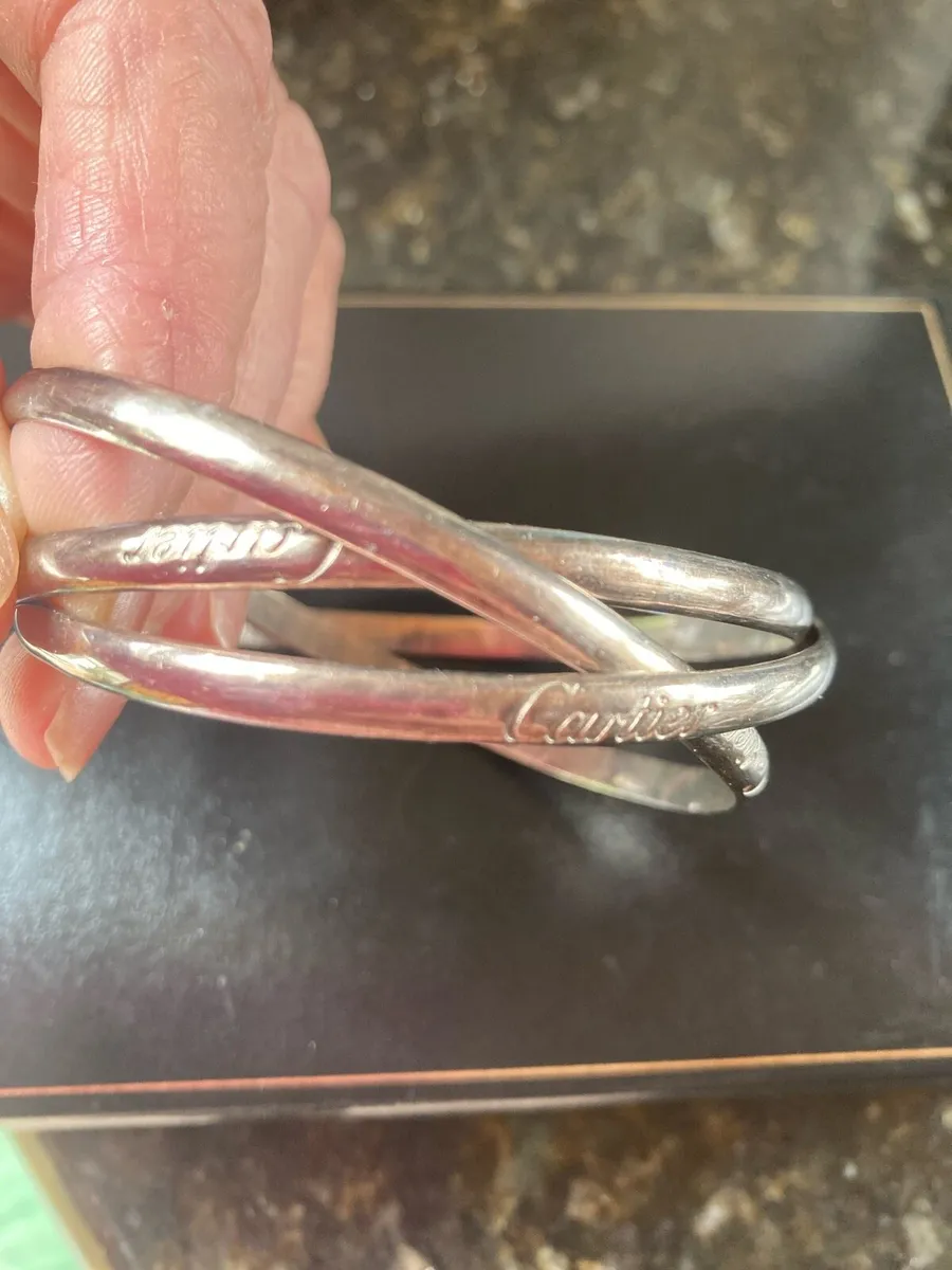 Cartier sterling silver 3 band bangle - Image 1