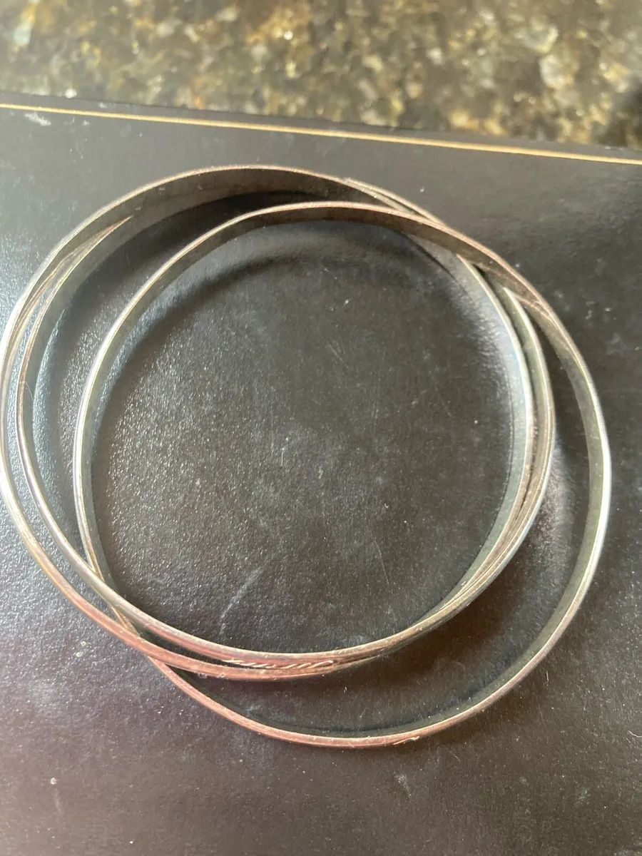 Cartier sterling silver 3 band bangle - Image 2