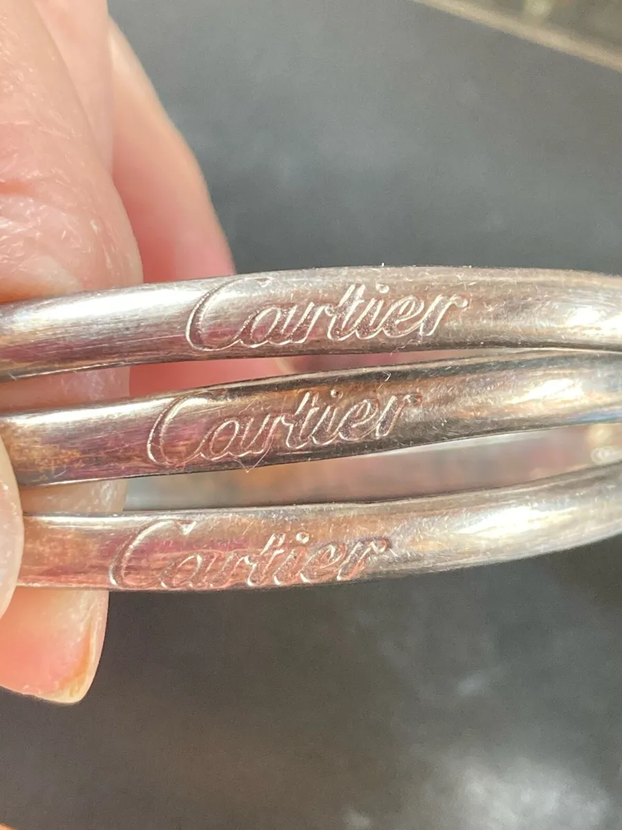Cartier sterling silver 3 band bangle - Image 3