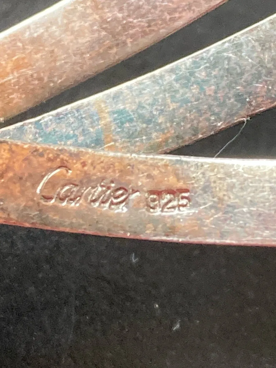 Cartier sterling silver 3 band bangle - Image 4