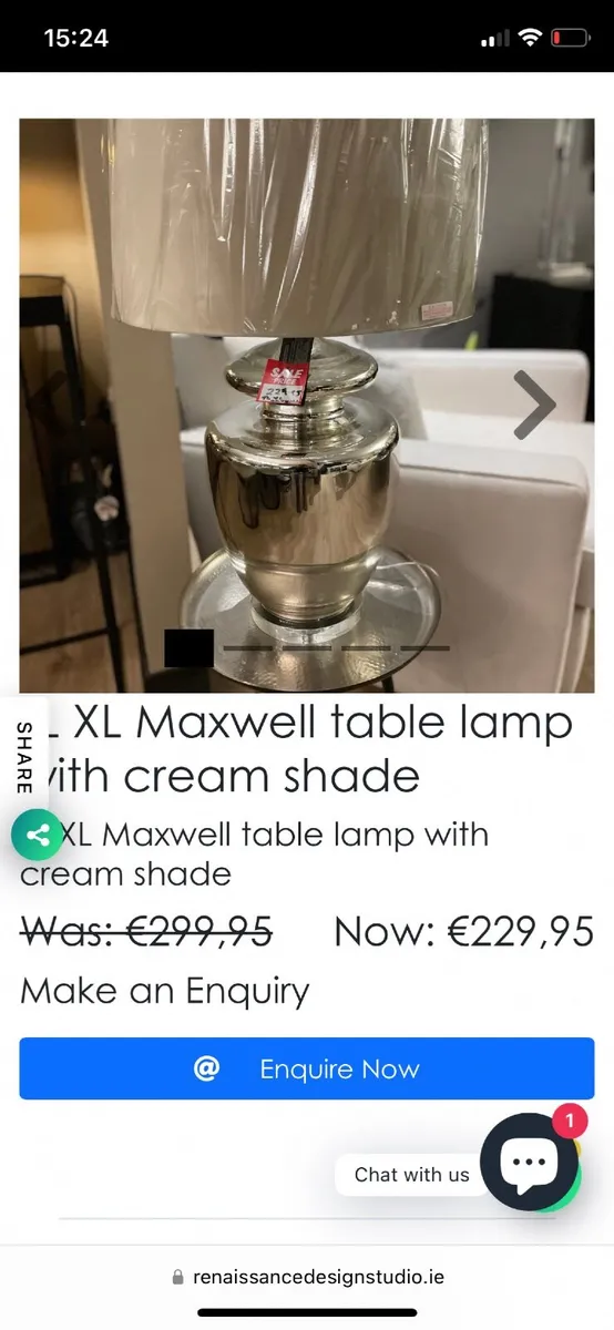 Elegant XL Mawell Table Lamp from Uneek, - Image 2