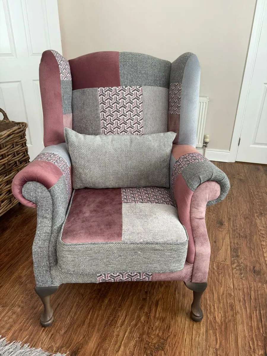 Patchwork Queen Anne Chairs - Image 1