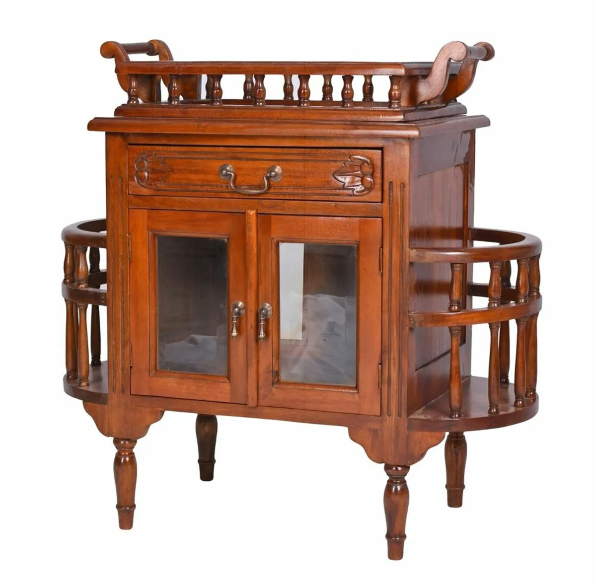 Solid Mahogany Bar Cabinet Handcrafted Colonial St - Image 1