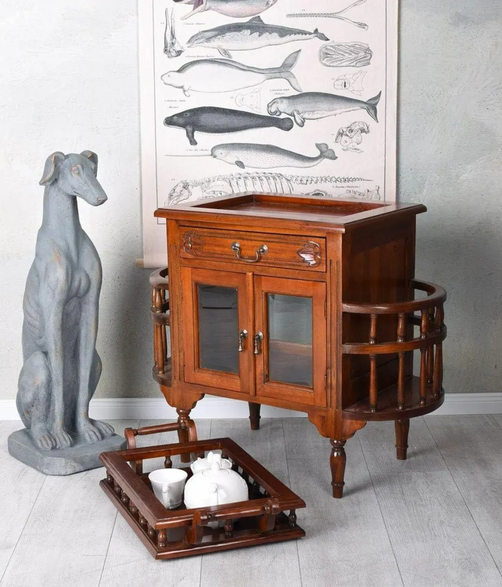 Solid Mahogany Bar Cabinet Handcrafted Colonial St - Image 4