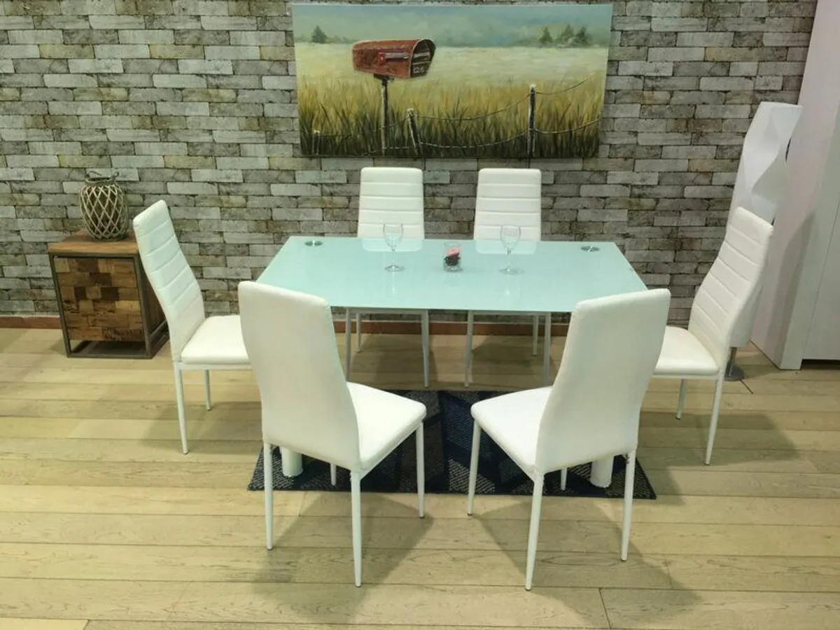 Glass Dining Table Set 6 chairs FREE Delivery - Image 3