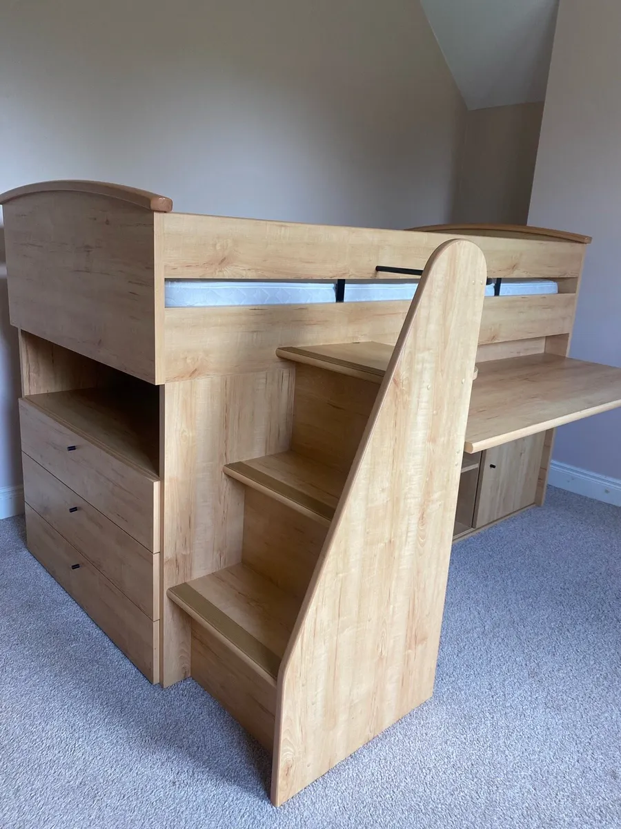 Gautier Mid sleeper bed with desk and drawers - Image 1