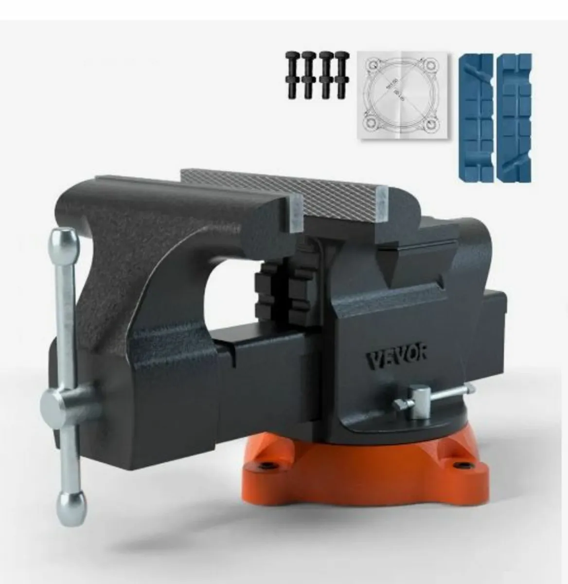 6" Bench Vise w/ Anvil 360°Swivel Locking Base - Image 4