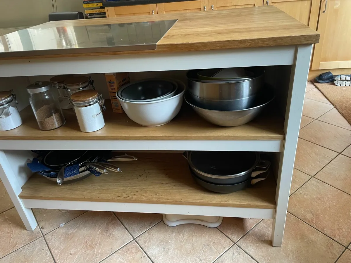 Ikea Kitchen Island Table off-white/oak - Image 2