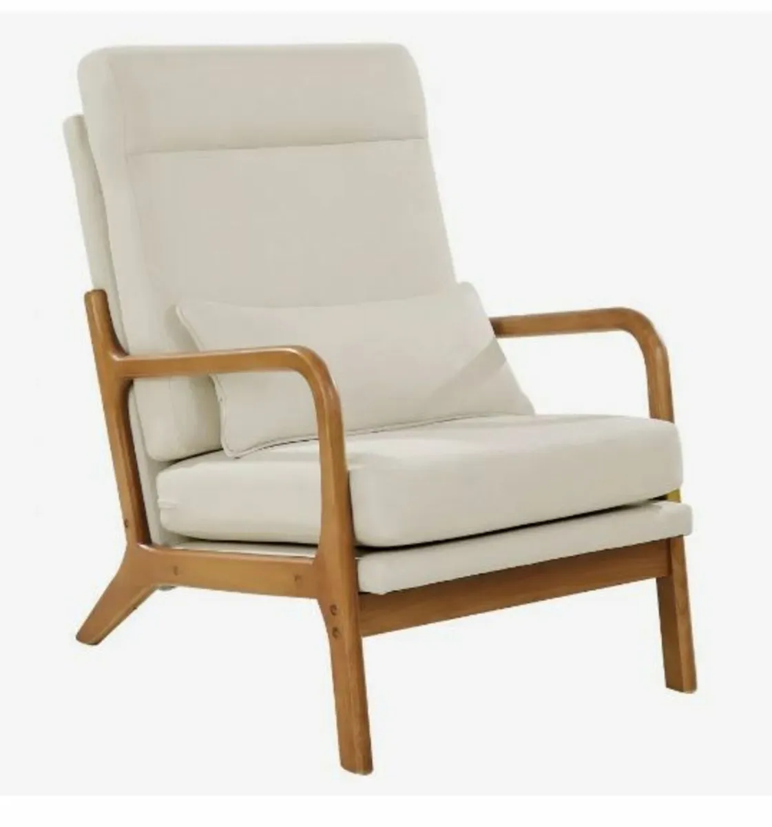 Mid-Century Modern Accent Chair Linen Fabric - Image 3