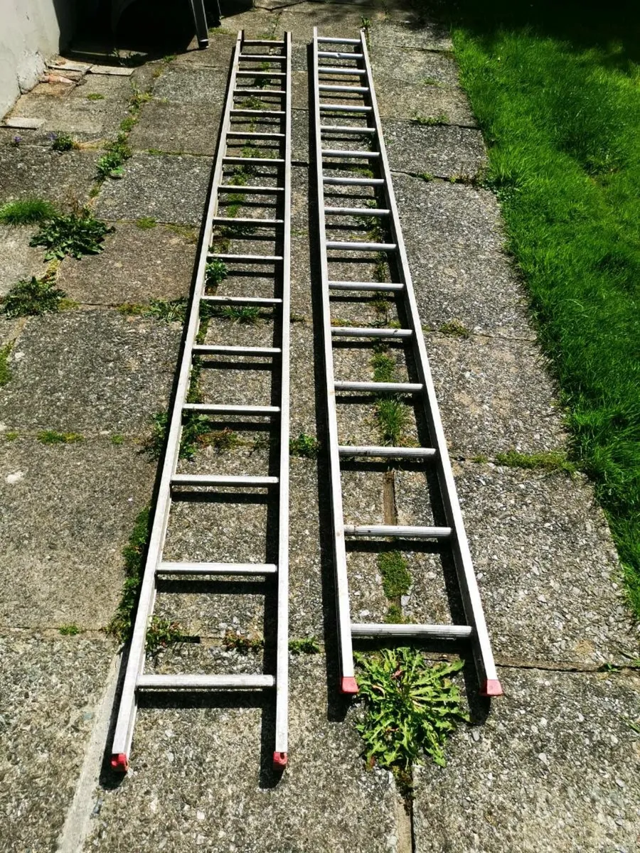 Double aluminium ladder for sale - Image 2